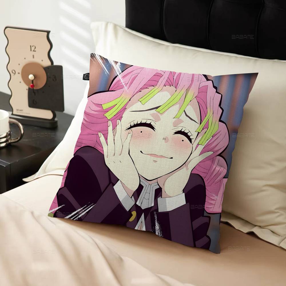 Anime Character Mitsuri Kanroji Pillow Cushion Cover Pillowcase Living Room Sofa Home Decor Customized