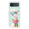 Phone Case For Samsung Galaxy Z Flip 3 4 5 Hard Folding Clear PC Bumper Kawaii Alpaca lovely For Samsung Z Flip 6 Back Cover