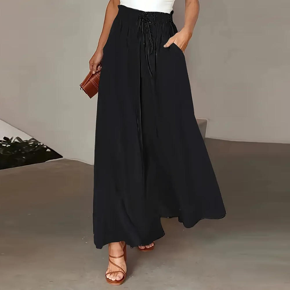 Women Summer Polka Dot Print Streetwear Wide Leg Pants Loose Straight High Waist Trousers