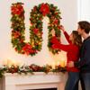 2.7m Christmas Wreath Artificial Rattan Strip Green Christmas Garland Adjustable Decoration for Indoor Outdoor Wall Railing