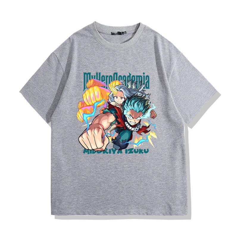 

Моя геройская академия Зеленая долина Idhku аниме со-название около 100% хлопок футболка с короткими рукавами мужская летняя свободная одежда XXXL