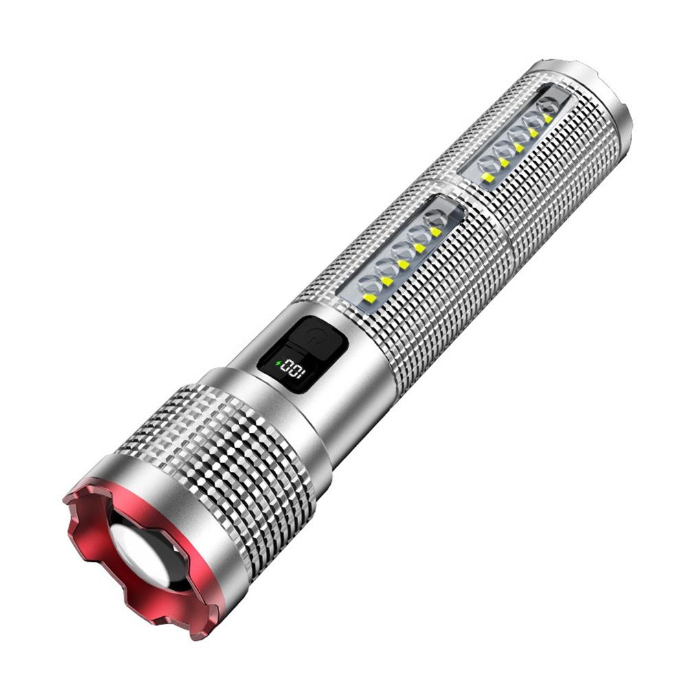 Handheld Type-C Rechargeable LED Flashlight Side Light Aluminum Alloy Work Camp Light Waterproof Handheld Torch Emergency