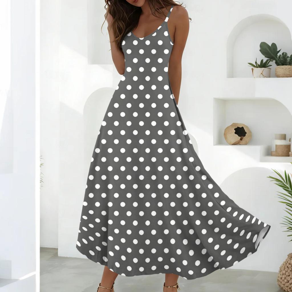 Abiti Estivi Da Donna Abiti Lunghi Svasati Linea Ad A Senza Maniche Vestiti Estivi Con Tasche