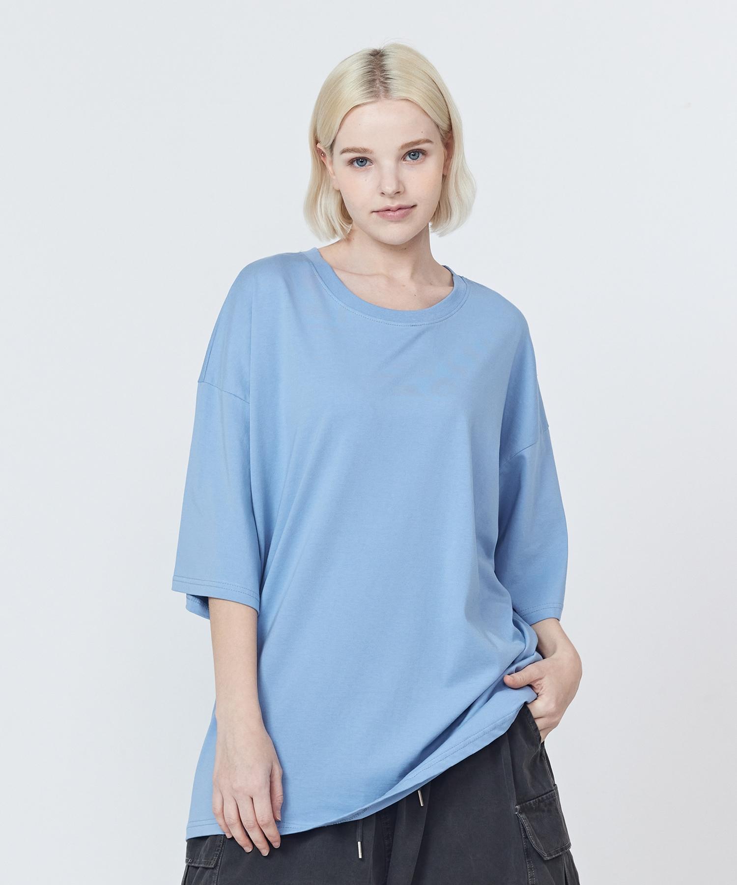 Cargo Bros For Woman Organic Crew Neck Short Sleeve T-Shirt (Light Blue) Free