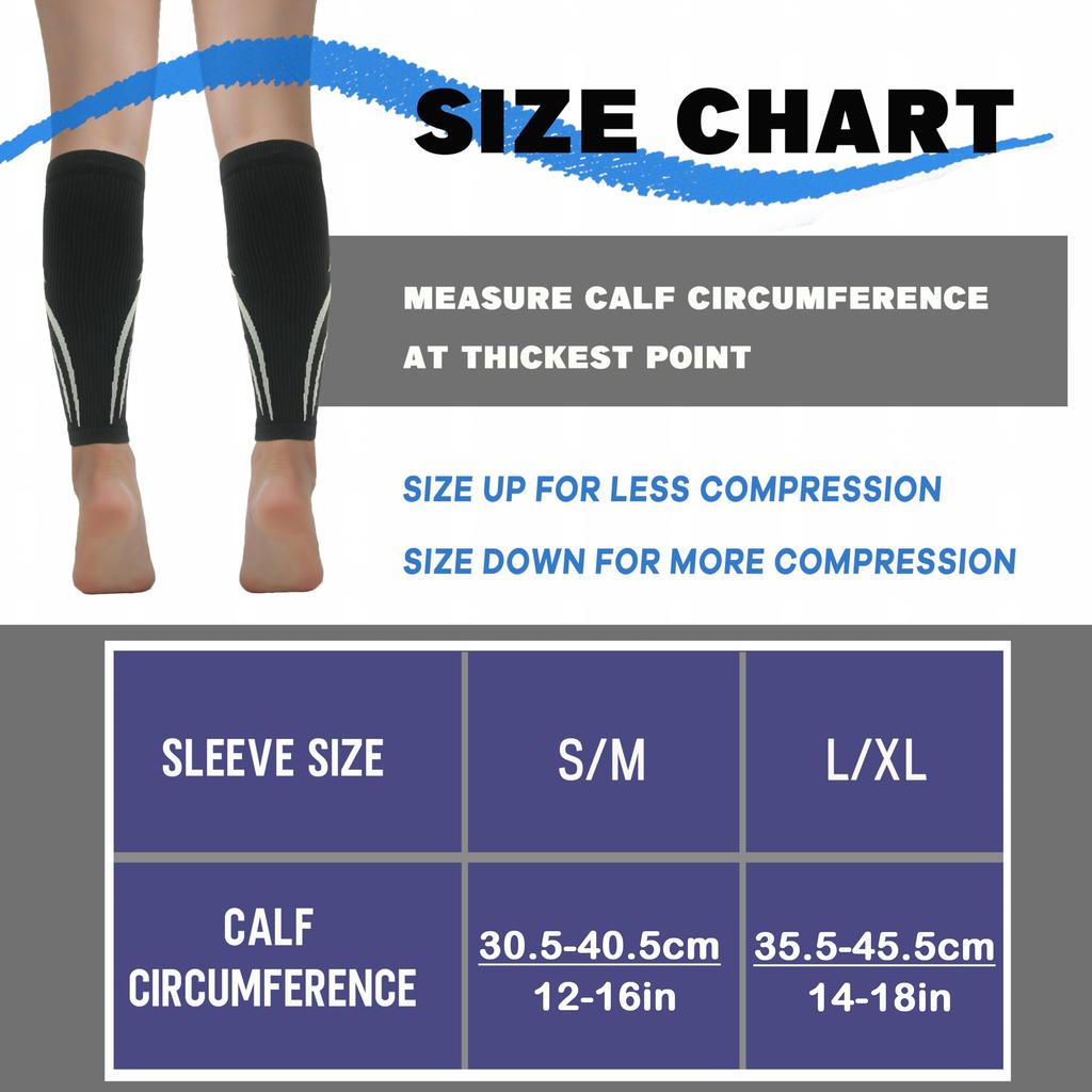1 Pair Calf Compression Sleeves for Men & Women (20-30 mmHg), Leg Compression Sleeve Footless Compression Socks
