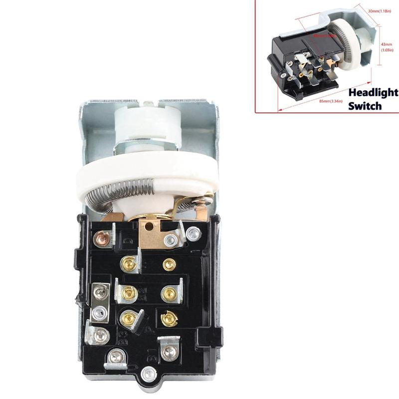 #625J Analog Dash Mounted Headlight Switch Fit for Chrysler Plymouth Dodge Jeep Pickup (ABS)