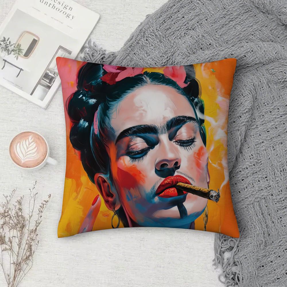 F-Frida K-Kahlo Art Pillow Case Cover Square Sofa with for pattern comfortable cushionsuitable of room