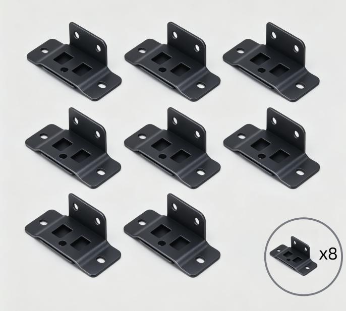 

8pcs Heavy-Duty L-Shaped Metal Brackets - 90-Degree Angle Joints, Durable Metal Joints for Tables, Shelves, Cabinets