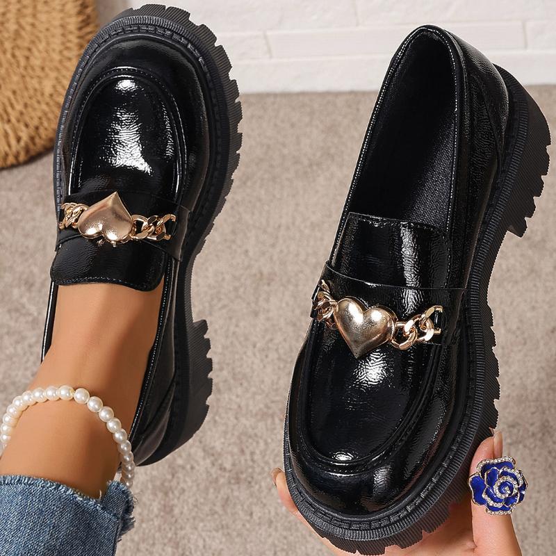 Móda 2024 Dámské Jaro Nové Elegantní Pohodlné Baotou Platformové Boty Dámské Módní Nazouvací Kovová Dekorace Designové Ležérní Boty