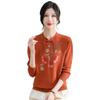 Hot autumn and winter thickened sweater, new cheongsam neck knitted sweater bottoming shirt
