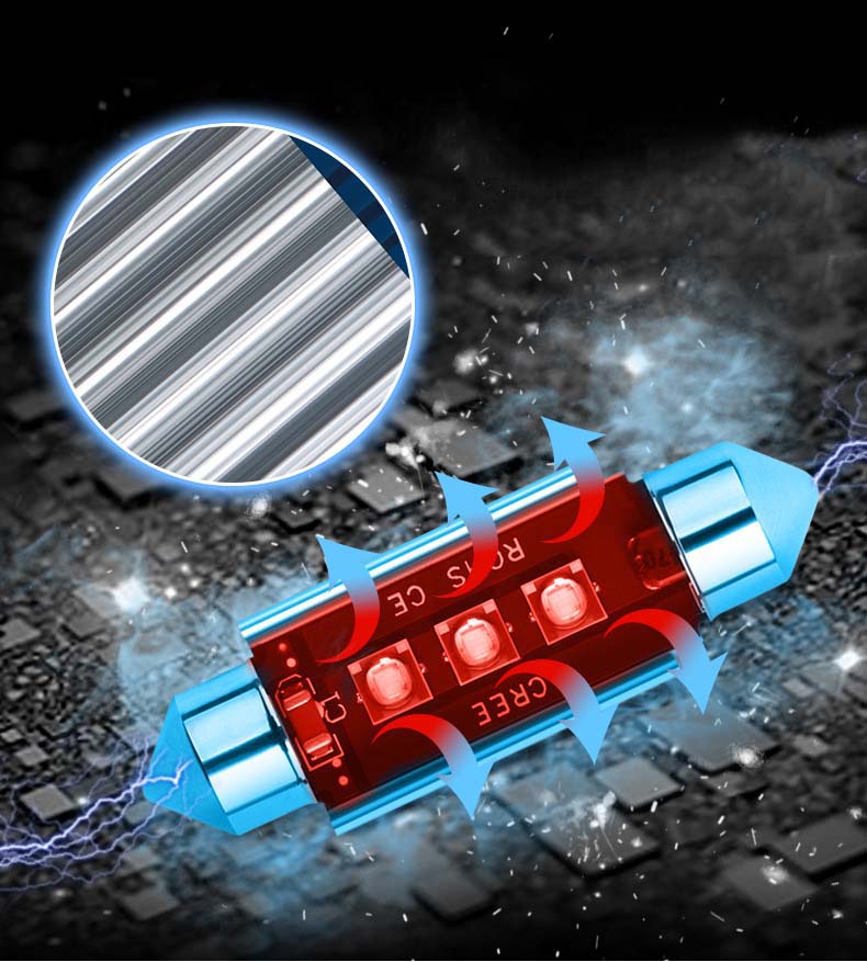 2 sztuk lampka sygnalizacyjna Festoon Led Light 31mm 36mm 39mm 41mm C5W C10W żarówka Led oświetlenie wnętrza samochodu oświetlenie tablicy rejestracyjnej biały 12V