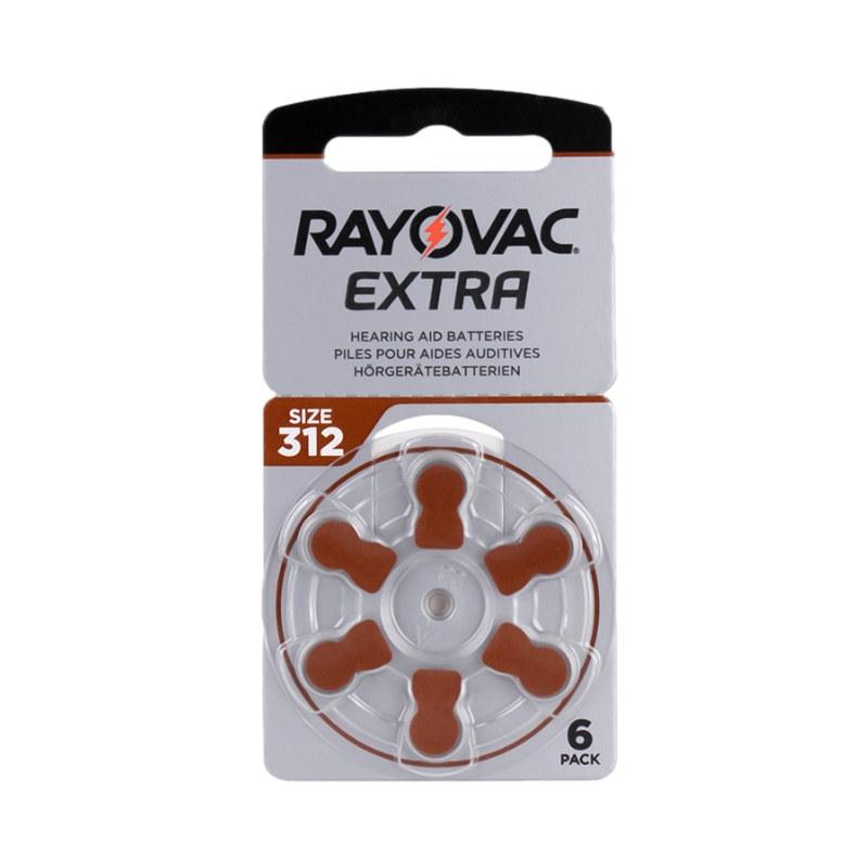Rayovac EXTRA A312 Zinc Air Hearing Aid Batteries, 1.45V
