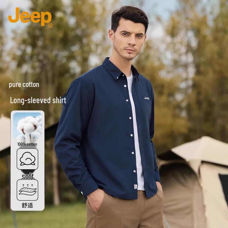 

Мужская повседневная хлопковая рубашка с длинным рукавом JEEP XL