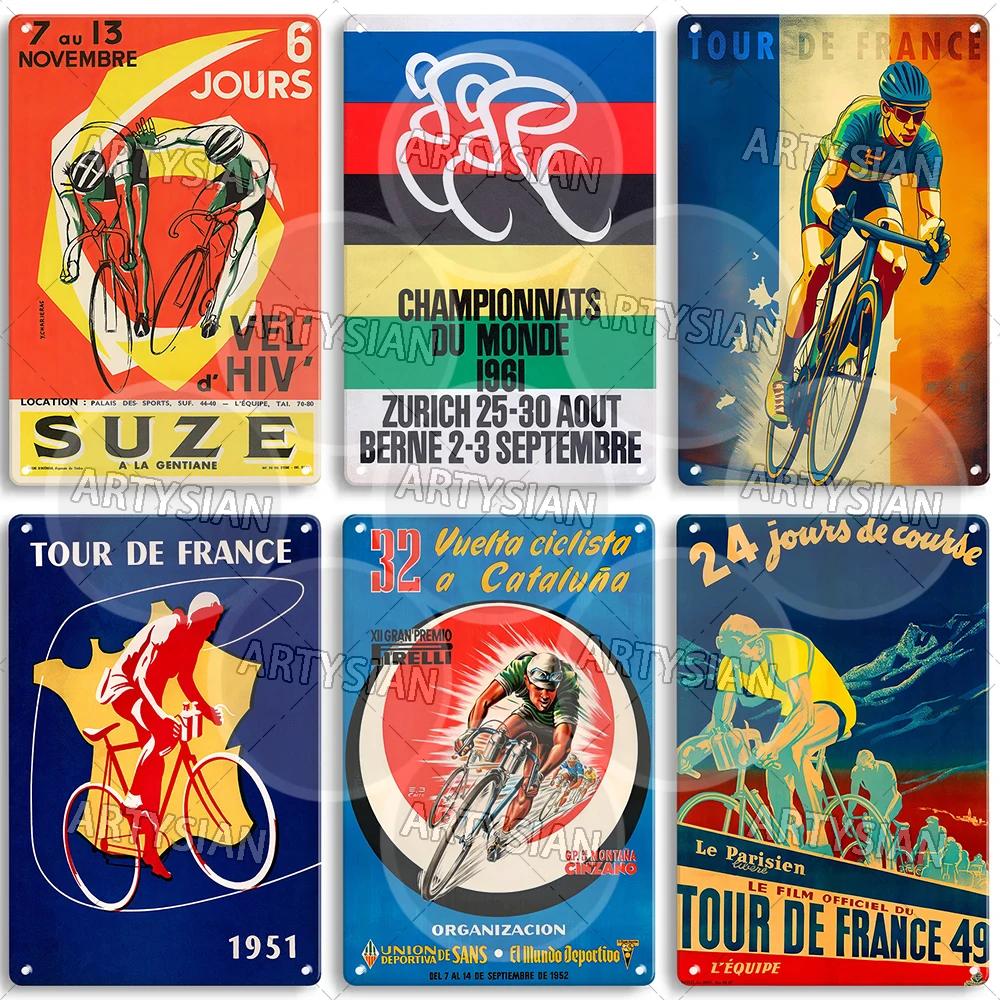 Tour de France Metal Sign Cycle Bicycle Racing Plaque Course de la Paix Championnat du monde Tour of Peace Vel’ d’Hiv Alcyon
