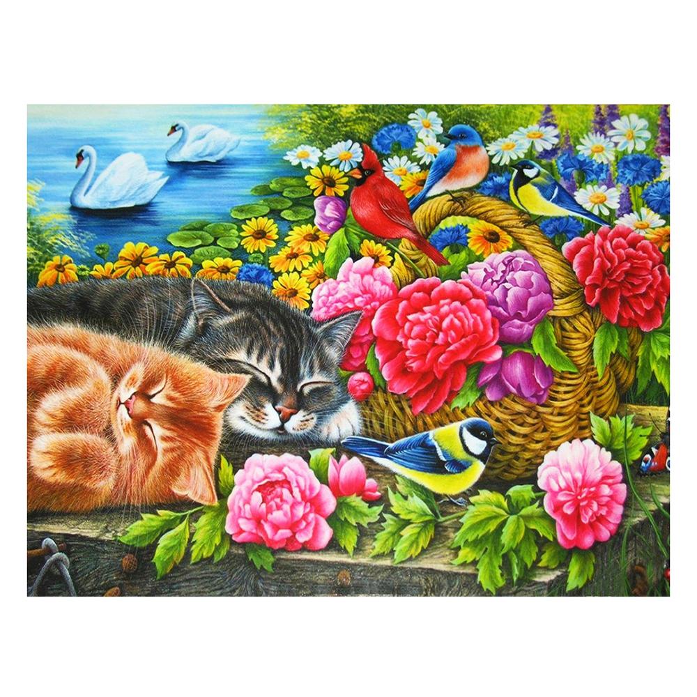 

5D Алмазная картина, вышивка крестом, животное, полное изображение, художественные бусины, домашний декор, круглый