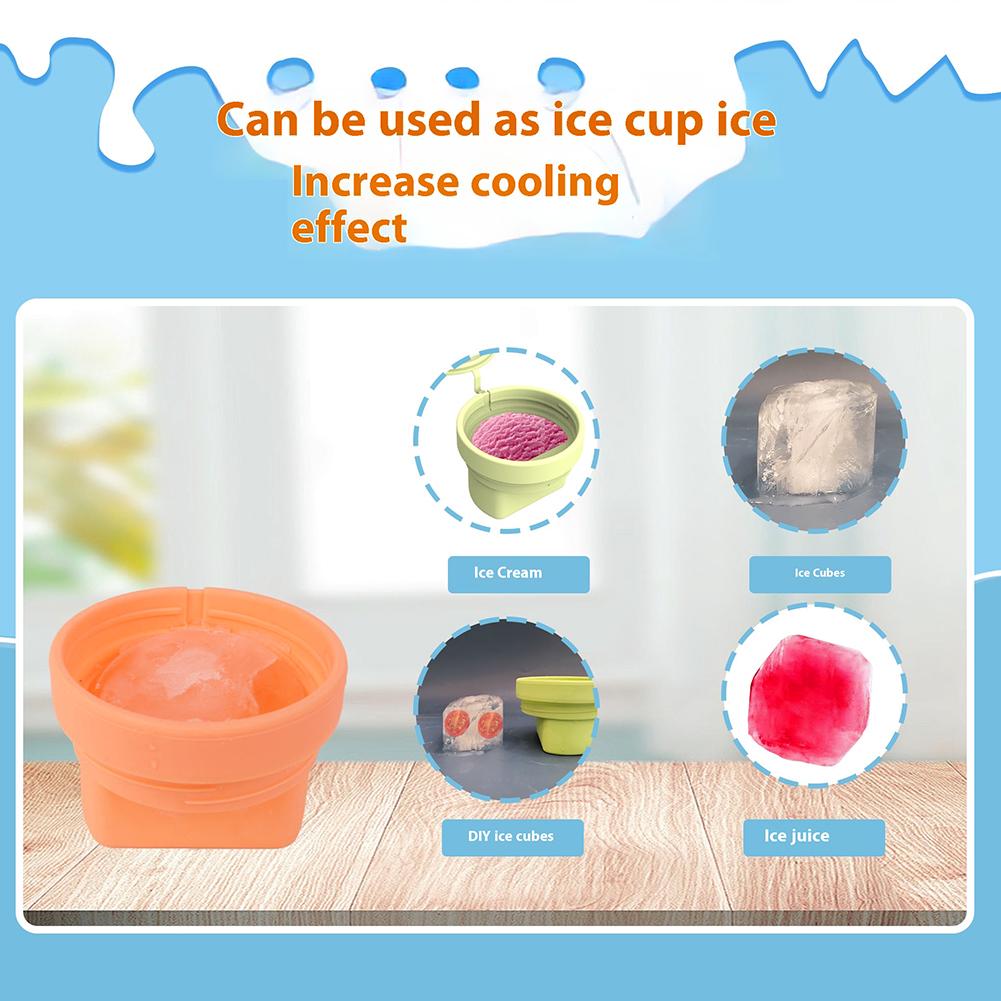 Silicone Freezer Storage Container with Lid & Spoon Snack Bowl Reusable Ice Cream Tray for Stanley 40oz Water Cup Accessories