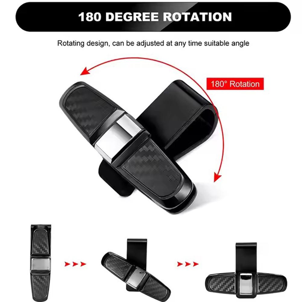 Auto Carbonfaser-Optik Brillenclip Sonnenblende Sonnenbrillenhalter 180 Grad Verstellbar Universal Auto Karten Ticket Befestigung