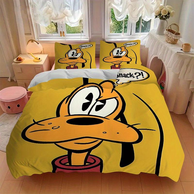 3pcs set Pluto1pc of quilt cover+2pcs of pillowcase, no core, print bedding, All Seasons Bedroom Setting013