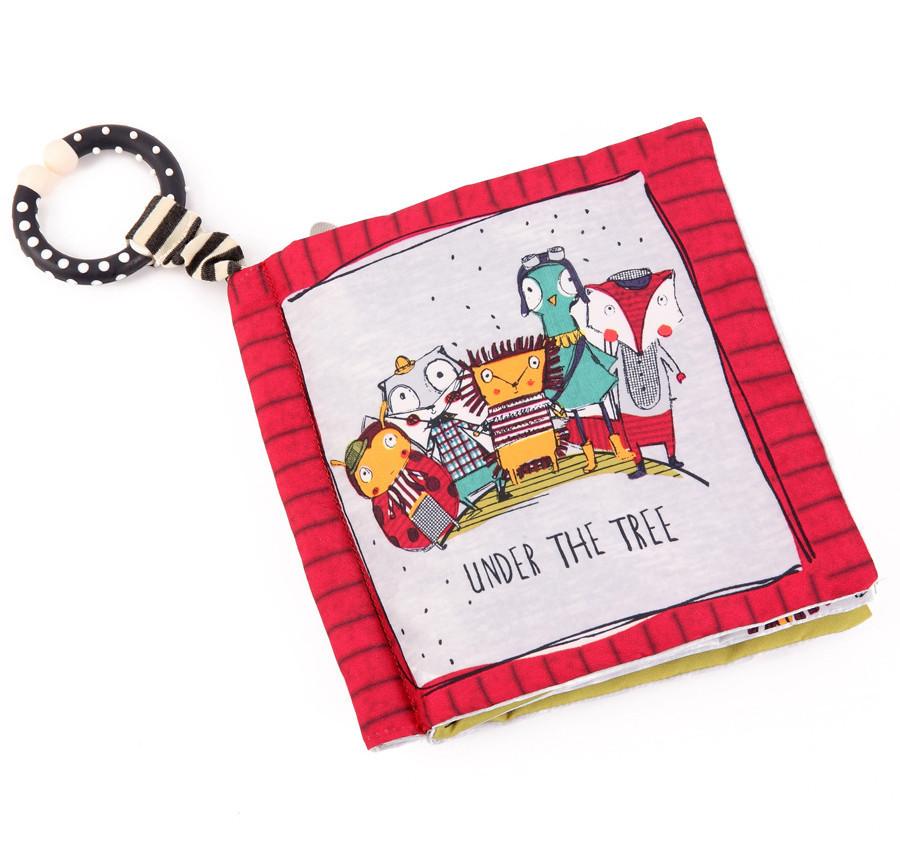 

Baby Cloth Book Cartoon Animal Toy Early Education Safe Mirror Sound Paper Bb Rattle Fox