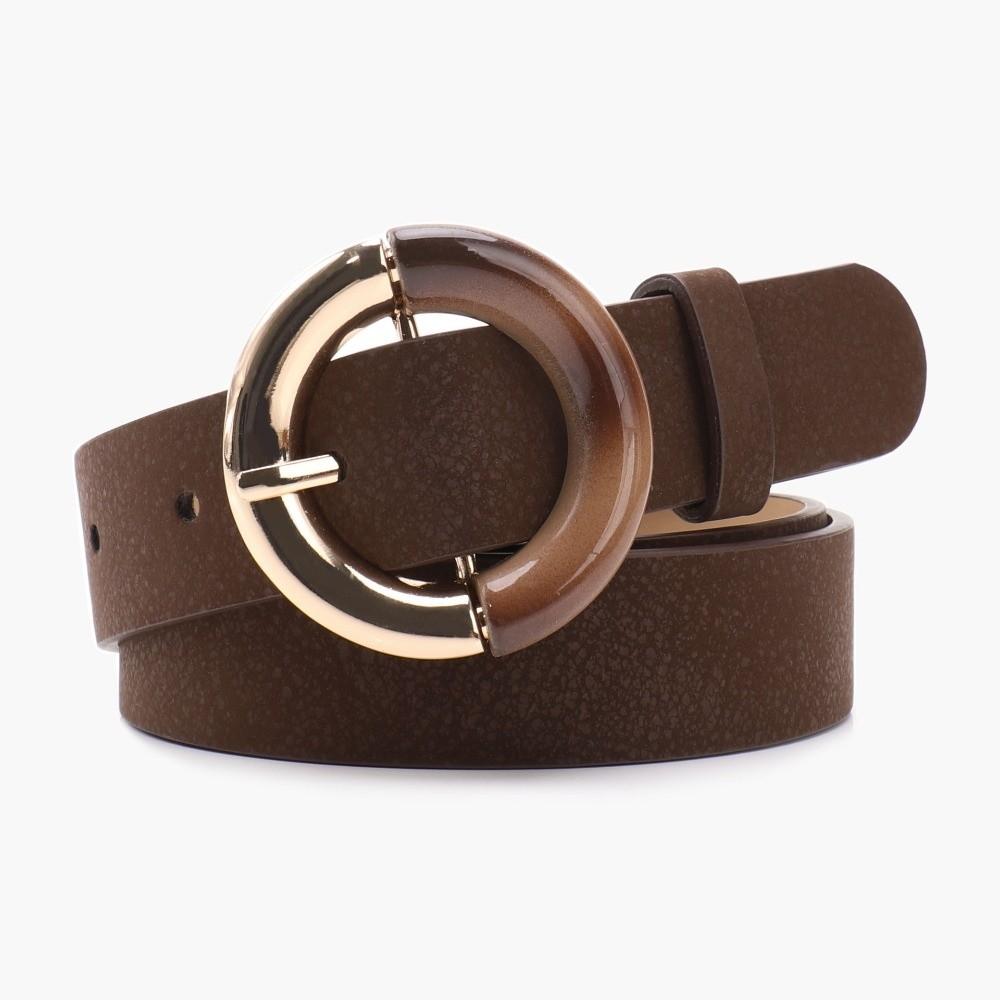 Alloy Metal Buckle Decorative Waistband Gradient Round Ring Buckle Versatile Waist Strap  For Women