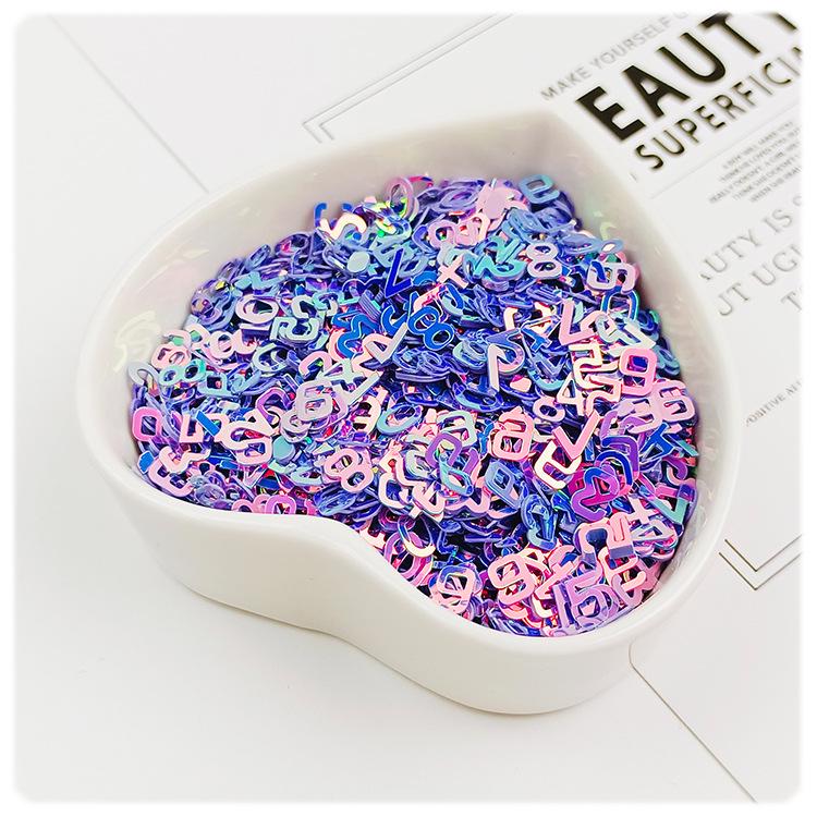 YALEDUO Digital 6MM Iridescent 0-9 Number Sequins for Nail Art DIY Glitter.