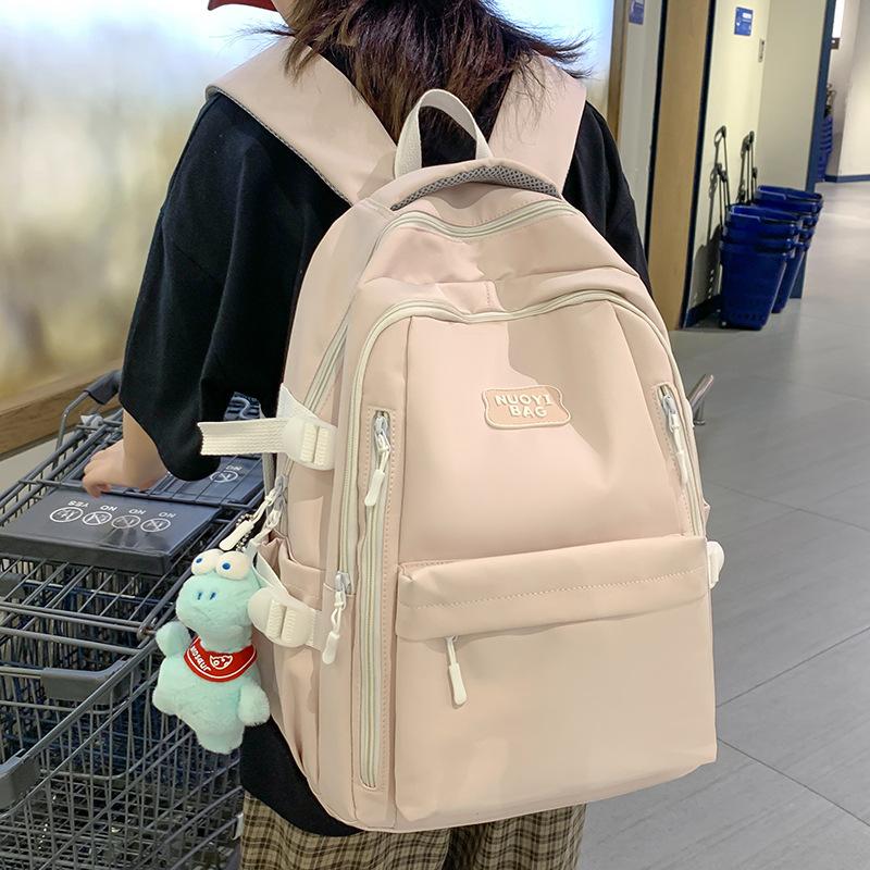 School bag children girls elementary school students solid color backpack junior high school students high school students high quality