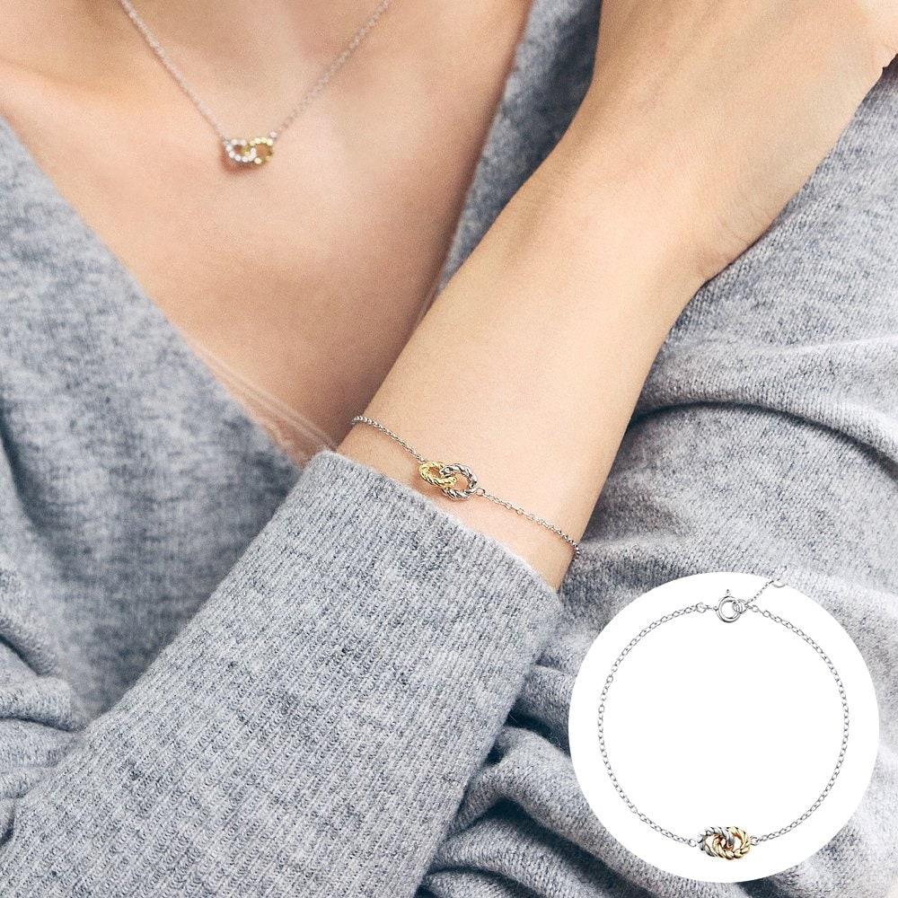 [Rosemont] Silver Combination Bracelet Tangle Ra25B24J