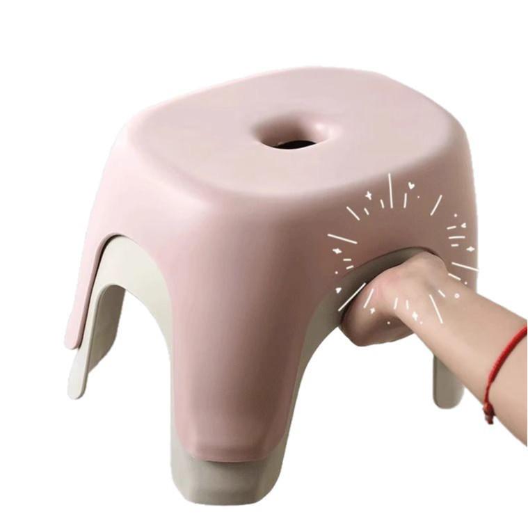 Durable Non-Slip Plastic Bathroom Stool for Shoes and Small Coffee Table