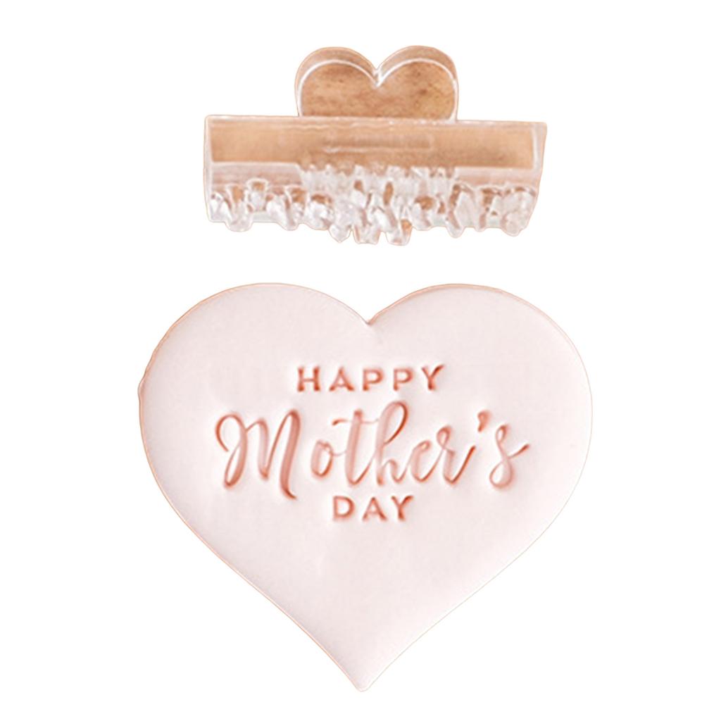 Mother's Day Cookie Stamp Molds Heartfelt Mother's Day Cookies Fondant Cutter Functional Biscuits Baking Stamp
