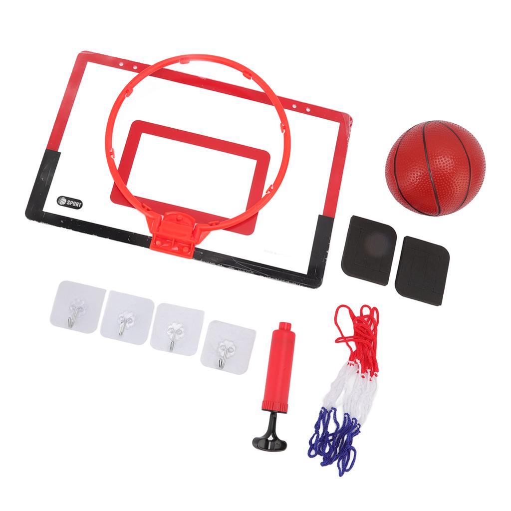 Mini Basketball Hoop Set Hole Free Mounting Bounce Design Red Black Indoor Parent Child Interaction