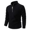 Autumn And Winter Men'S Stand-Up Collar Half-Zipper Knitted Sweater Simple Solid Color Fleece Thickened Casual Sweater Top