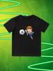 Round Neck Printed Pattern Pullover Short Sleeve Kids Tops Boy Football Player