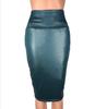 Autumn Winter Females Skirt Sexy Package Hip High Waist Faux Leather Party Office Midi Skirts