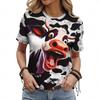 3D Rainbow Heart Patrick Cow Print T-Shirt Men Women Loose Fit Short Sleeve Crew Neck Milk Silk Tee