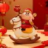 God Of Wealth Statue Chinese New Year Desktop Decoration Resin Lucky Rocking Horse Ornament Spring Festival Gifts