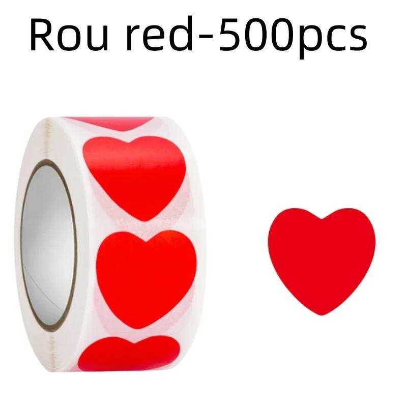 500Pcs Love Heart Stickers Roll Cute Heart Shaped Seal Labels for Scrapbooking Craft Birthday Party Gift Packaging Stationery