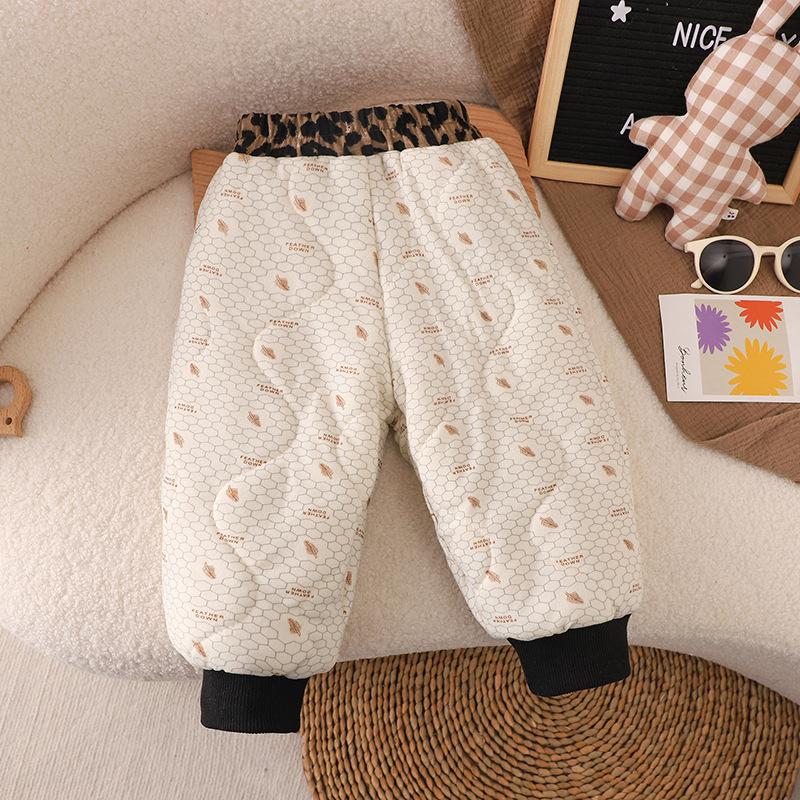 Calças Grossas de Inverno para Crianças Calças Térmicas de Algodão com Forro de Seda para Calças de Neve (crianças unissex)