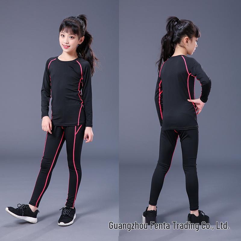 

Girls Quick-Dry Breathable Sports Tights Set for Basketball, Football, and Running M (165-170 cm)