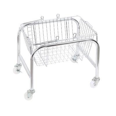 Stabiler Metall-Aufbewahrungskorb, Tischregalkorb, Kosmetik-Aufbewahrungskorb für Küche, Bad und Picknicks (Kunststoff-Rollräder)
