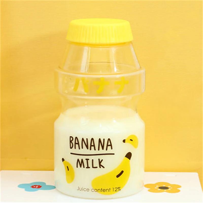 480ml Cute Yogurt Water Bottle Portable Plastic Travel Drinking Bottle Creative Milk Water Cup Carton Shaker Bottle For Kid Girl