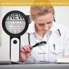 JMH Magnifying Glass with Light, 30X Handheld Large 18LED Cold and Warm Light with 3 Modes, Illuminated Magnifier for Seniors Reading,