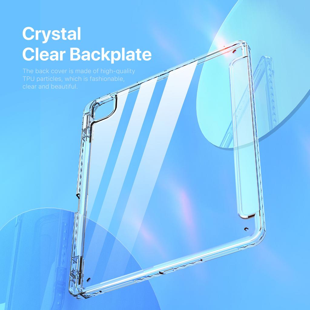 DUX DUCIS Unid Series For iPad Pro 13 (2024) Clear Tablet Case TPU+PC+PU Auto Wake/Sleep Cover with Pen Slot