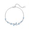 S925 sterling silver bracelet women's premium sense pear-shaped natural olivine topaz light luxury crystal stone