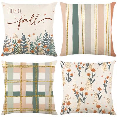 Bedruckter Kissenbezug Pflanzen Blumen Serie Wohnzimmer Zuhause Kissen Sofa Schlafzimmer