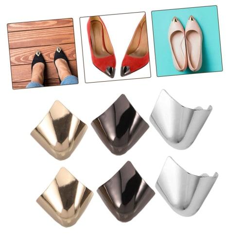 BIUDECO Shoe Protectors, Heel Tip Covers for High Heels, Metal Toe Protectors, Various Designs, Perfect for Weddings and Parties, 3 Pairs