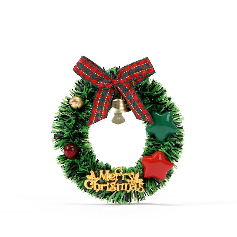 Magnetic Mini Christmas Wreaths Fridger Attachment Decorated Christmas Tree Atmosphere Decoration