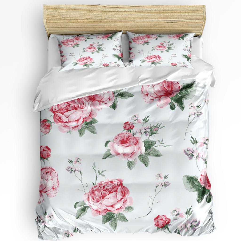 3pcs Bedding Set Pink Plaid Home Textile Duvet Cover Pillow Case Boy Kid Teen Girl Bedding Covers Set