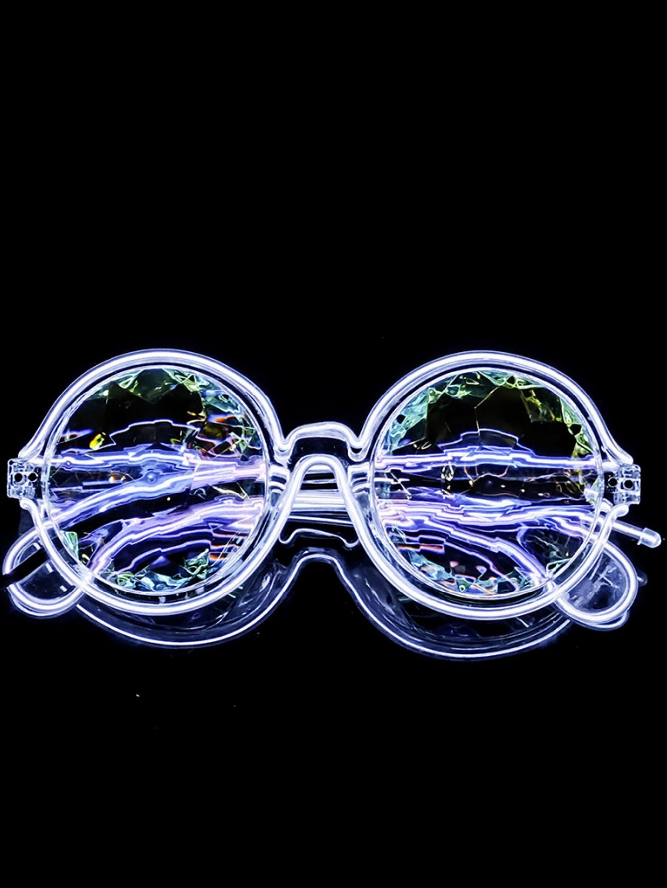 Hohe Qualität Cool Kaleidoskop Technologie Sinn Leuchtende Brille LED Disco Tanzen Leuchtend KTV Bar Elektrische Silbe Atmosphäre Requisiten ohne blue