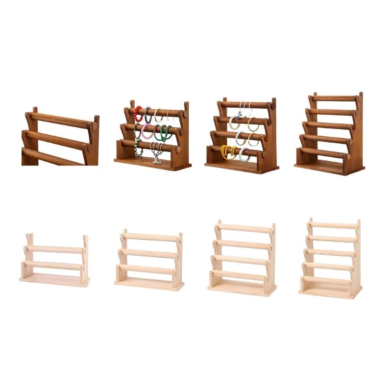 Wood Jewelry Holder for Exhibiting Accessories Bracelets and Bangle Display Rack Elegant Wrist Accessories Organizer