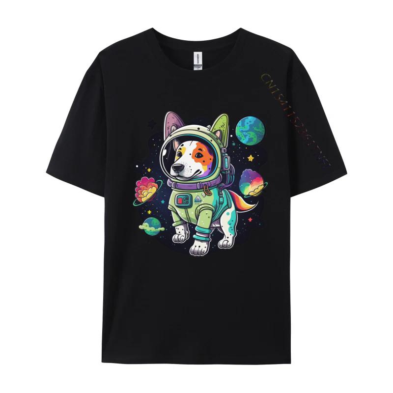 Dog Astronaut In The Cosmos Tshirt Funny T Shirts Cotton Tops Tees For Men T Shirt Blank T Shirt 100 Cotton